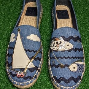 Tory Burch Sailboat & Fish Espadrille Platform